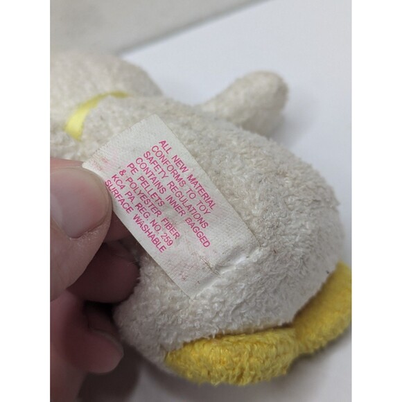 Russ Berrie LuvPets Luv Bunch Duck Soft Plush Mini 3" Bow Yellow Terrycloth - Picture 4 of 5